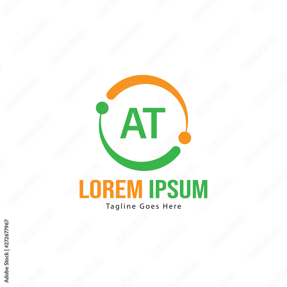 AT Letter Logo Design. Creative Modern AT Letters Icon Illustration AT Letter Logo Design. Creative Modern AT Letters Icon Illustration