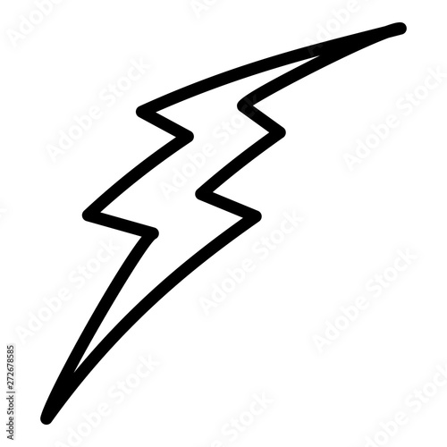 Slanting lightning icon. Outline slanting lightning vector icon for web design isolated on white background