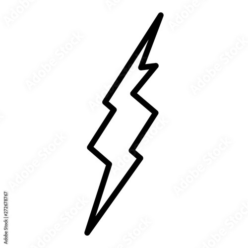 Lightning in a thunderstorm icon. Outline lightning in a thunderstorm vector icon for web design isolated on white background