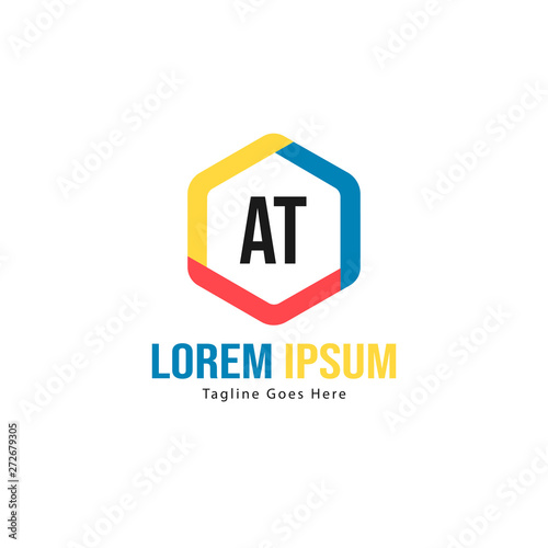 AT Letter Logo Design. Creative Modern AT Letters Icon Illustration © Robani