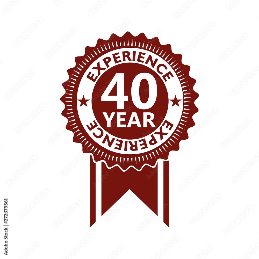 Forty years experience icon, sign, button, 40 years experience Forty years experience icon, sign, button, 40 years experience