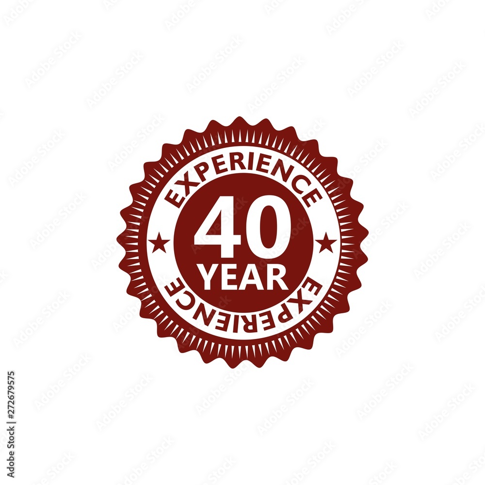 Fototapeta premium Forty years experience icon, sign, button, 40 years experience