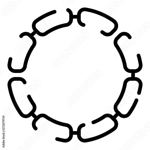 Bacteria sticks in a circle icon. Outline bacteria sticks in a circle vector icon for web design isolated on white background