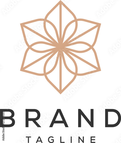 mandala ornament flower vector logo design template
