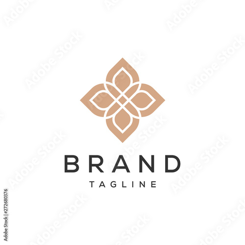 mandala ornament flower vector logo design template