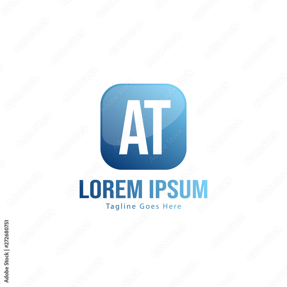 AT Letter Logo Design. Creative Modern AT Letters Icon Illustration AT Letter Logo Design. Creative Modern AT Letters Icon Illustration