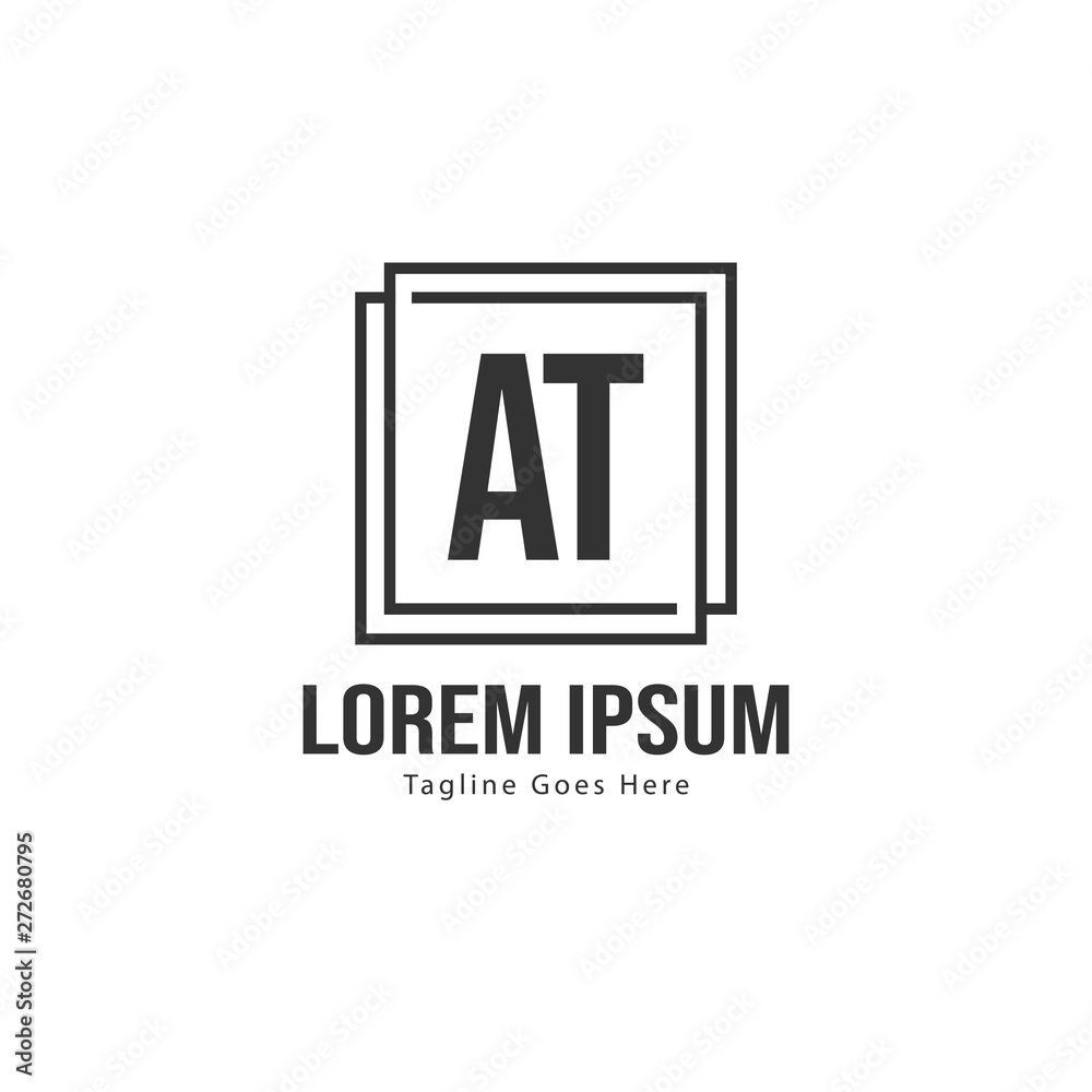 AT Letter Logo Design. Creative Modern AT Letters Icon Illustration