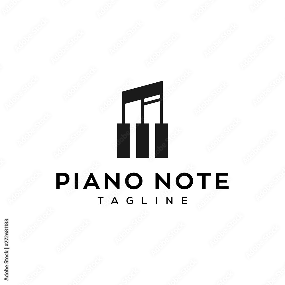 piano note icon vector logo design