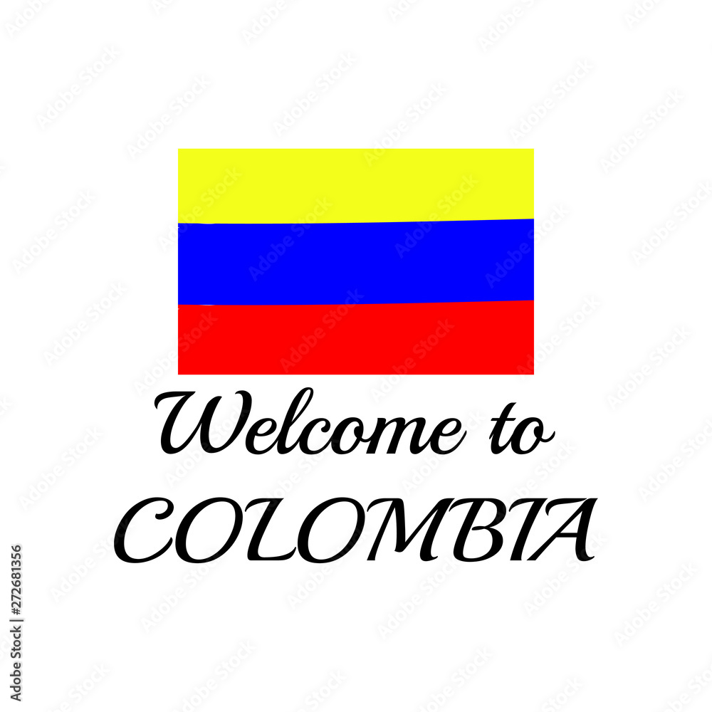 Welcome to Colombia - Vector illustration design for banner, t shirt graphics, fashion prints, slogan tees, stickers, cards, posters and other creative uses Welcome to Colombia - Vector illustration design for banner, t shirt graphics, fashion prints, slogan tees, stickers, cards, posters and other creative uses