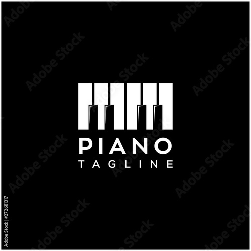 piano icon vector logo design