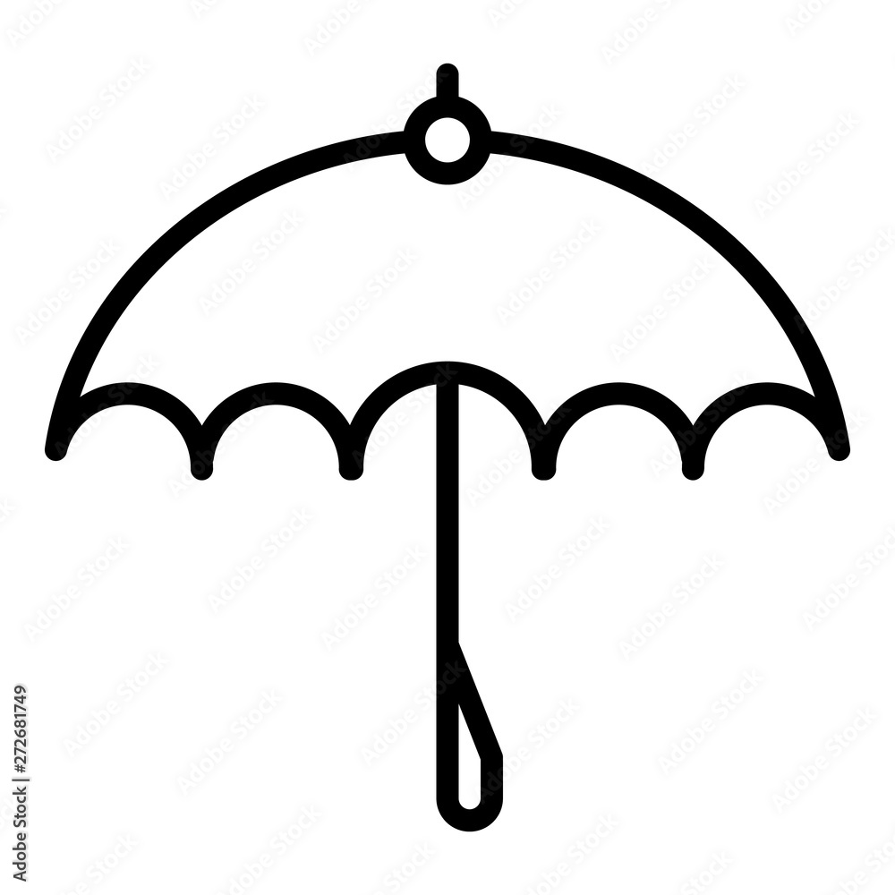 Open umbrella icon. Outline open umbrella vector icon for web design isolated on white background Open umbrella icon. Outline open umbrella vector icon for web design isolated on white background