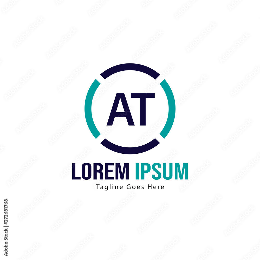 AT Letter Logo Design. Creative Modern AT Letters Icon Illustration AT Letter Logo Design. Creative Modern AT Letters Icon Illustration