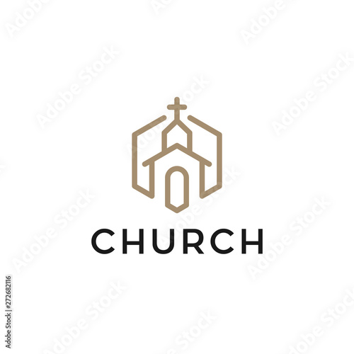 church building vector logo design