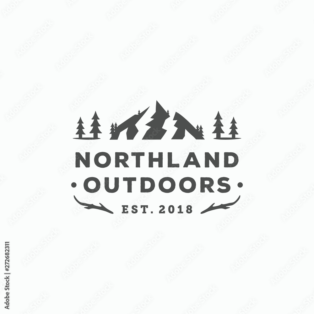 landscape mountain outdoor vector logo design