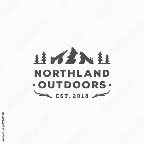 landscape mountain outdoor vector logo design