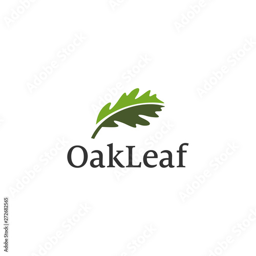 simple oak leave vector logo design