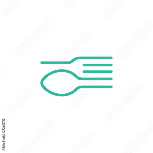 fork and spoon icon / restaurant food and drink vector logo design