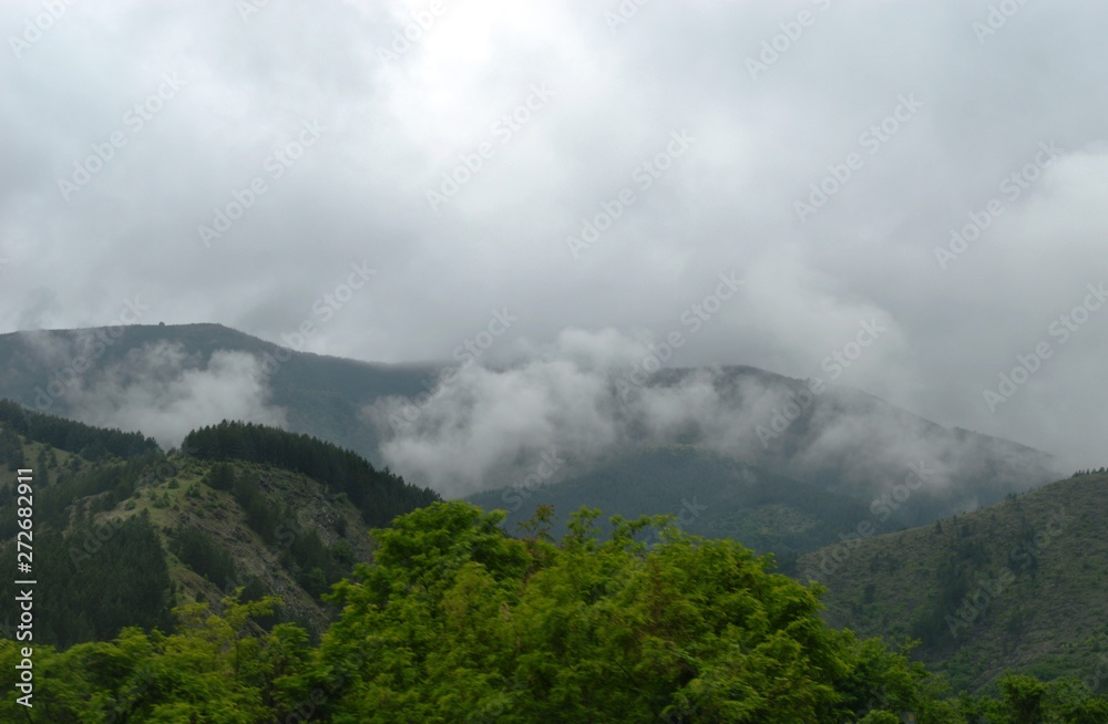 landscape of the hills in the clouds