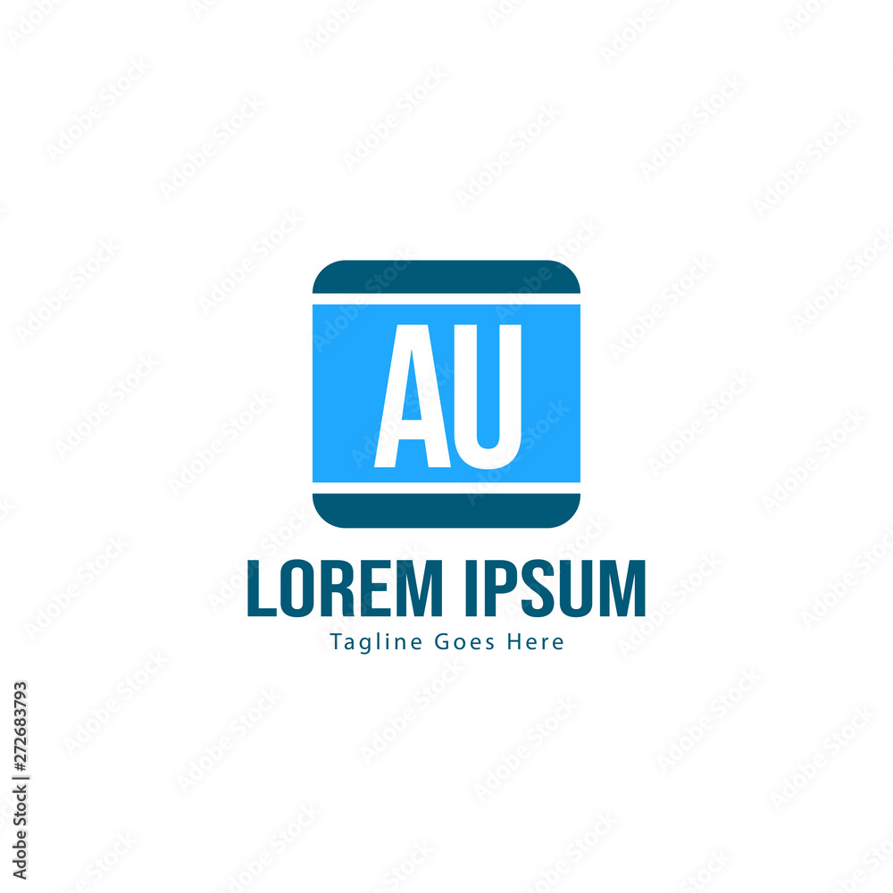 Fototapeta premium AU Letter Logo Design. Creative Modern AU Letters Icon Illustration