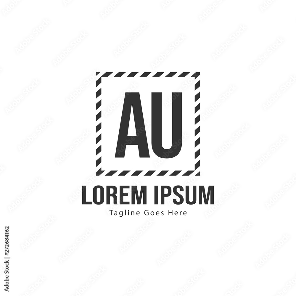 Fototapeta premium AU Letter Logo Design. Creative Modern AU Letters Icon Illustration