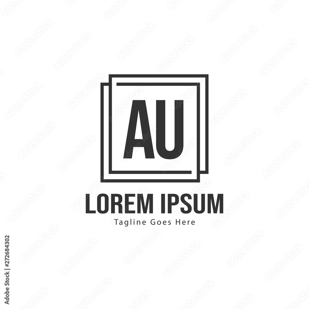 Obraz premium AU Letter Logo Design. Creative Modern AU Letters Icon Illustration