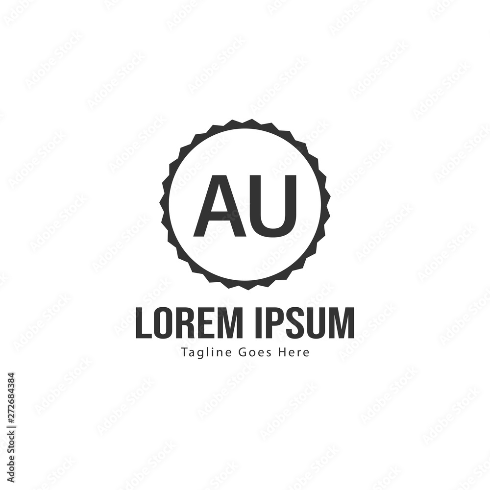 AU Letter Logo Design. Creative Modern AU Letters Icon Illustration