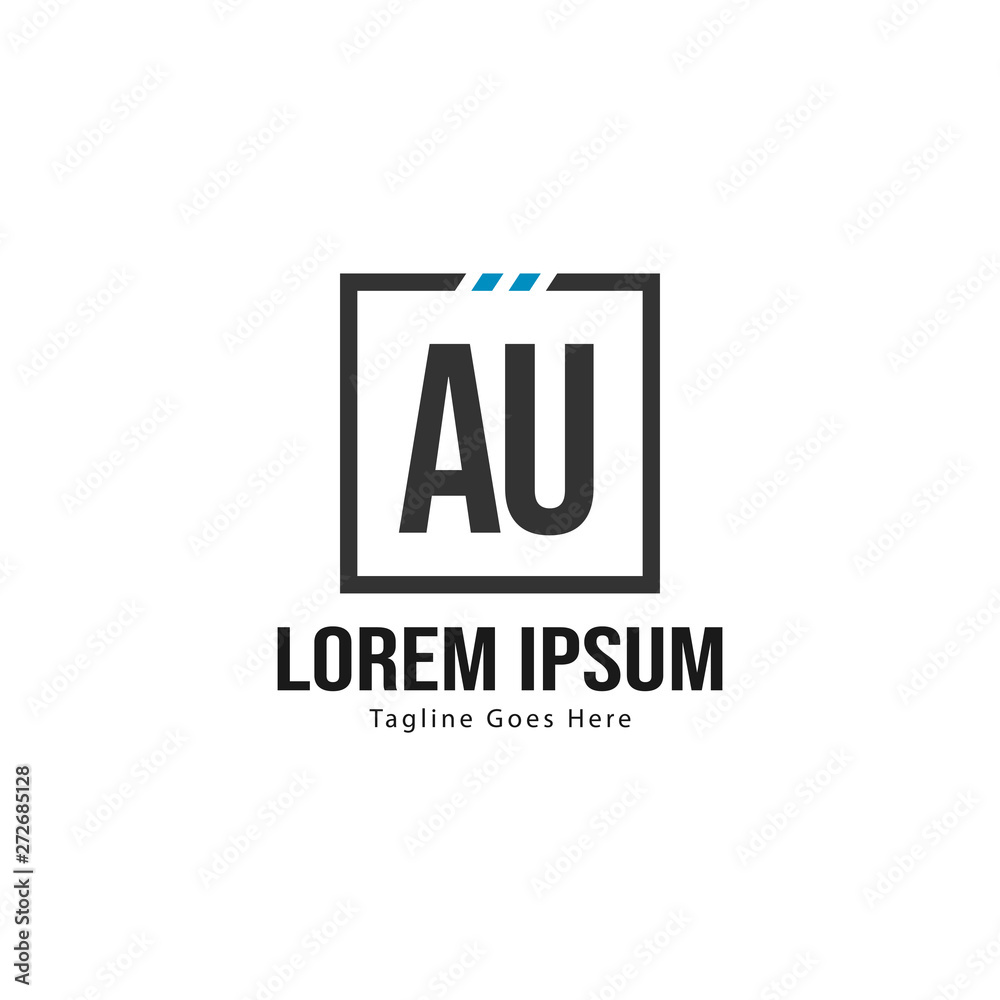 Fototapeta premium AU Letter Logo Design. Creative Modern AU Letters Icon Illustration