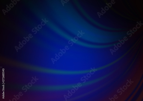 Dark BLUE vector glossy bokeh pattern.