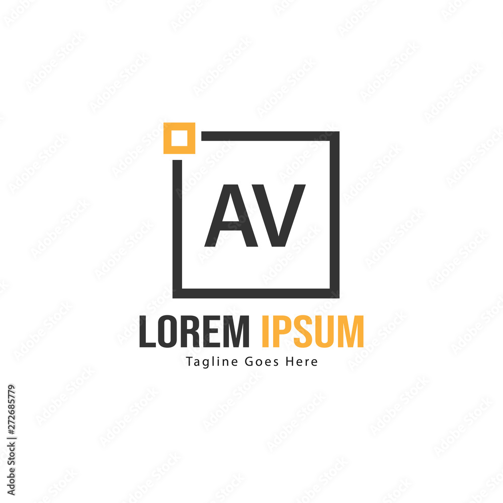 Obraz premium AV Letter Logo Design. Creative Modern AV Letters Icon Illustration
