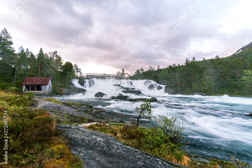 Likholefossen waterfall in Norway photo