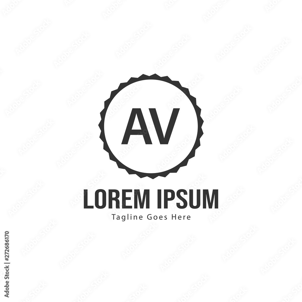 AV Letter Logo Design. Creative Modern AV Letters Icon Illustration
