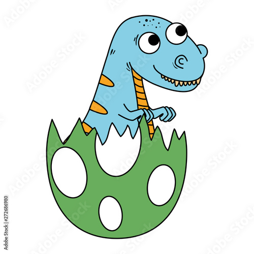cute newborn tyrannosaurus rex breaking shell