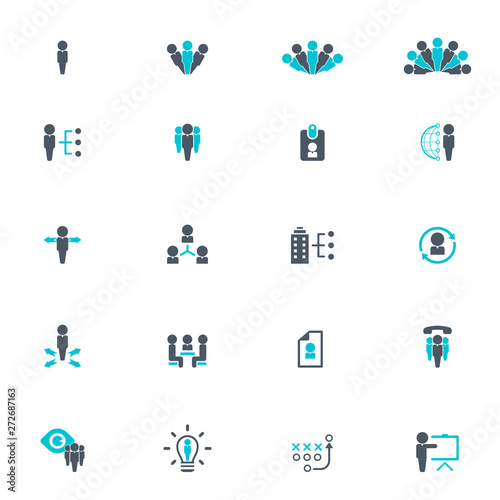 Universal business management and human resources icon set. Universal icons for web and mobile. Vector. 