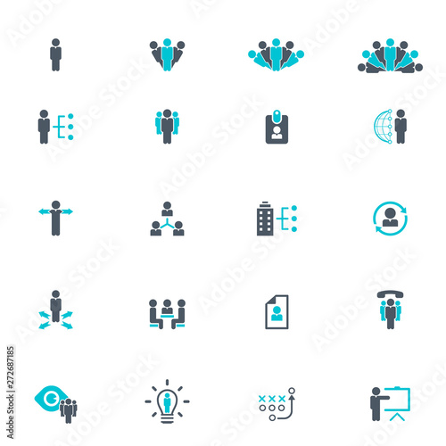 Universal business management and human resources icon set. Universal icons for web and mobile. Vector. 