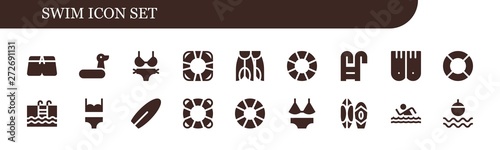 swim icon set