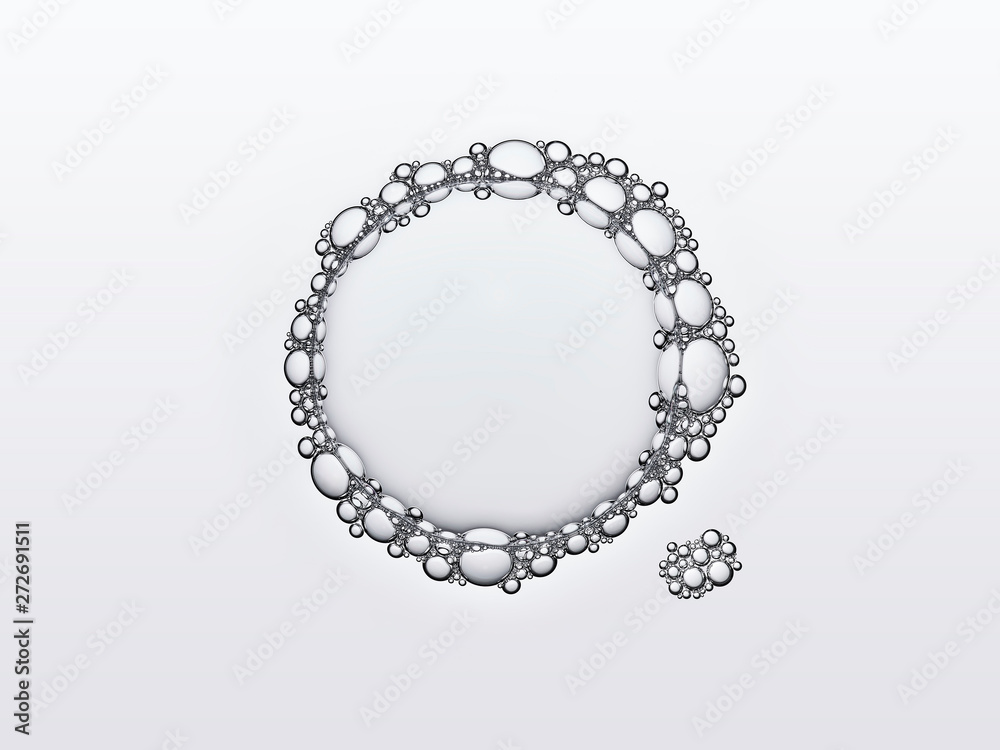 Clear bubble circle outlined with smaller bubbles