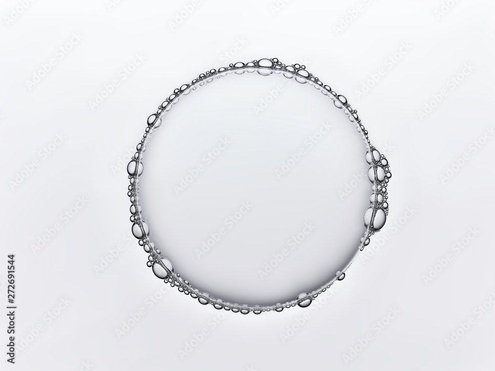 Clear bubble circle outlined with smaller bubbles Clear bubble circle outlined with smaller bubbles