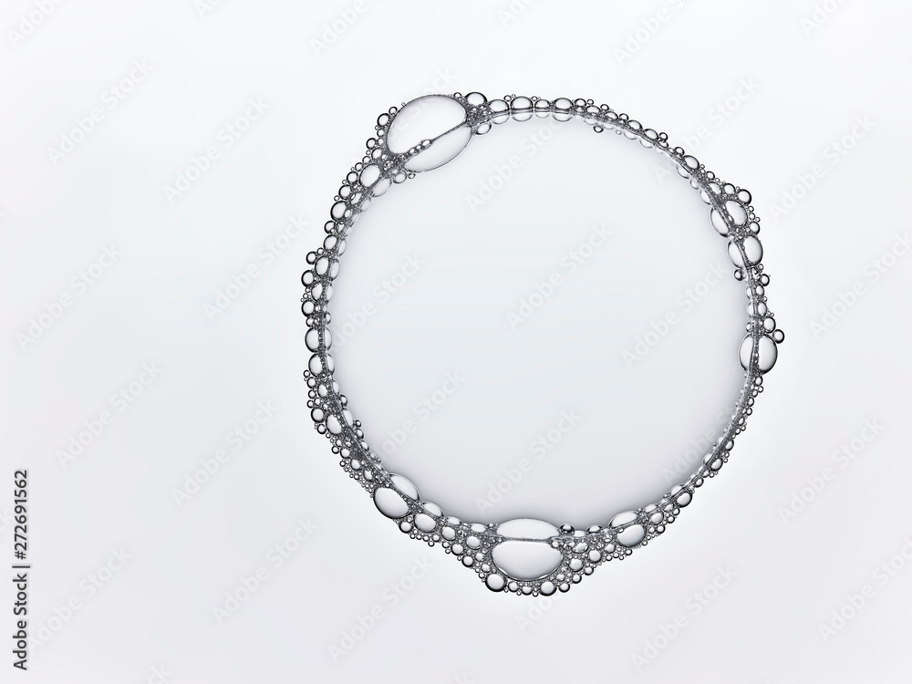 Clear bubble circle outlined with smaller bubbles Clear bubble circle outlined with smaller bubbles