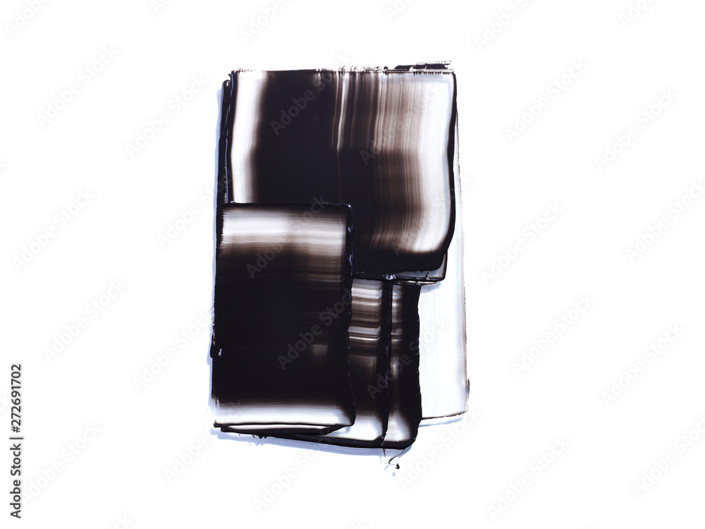 Black liquid smeared into rectangular shapes Black liquid smeared into rectangular shapes