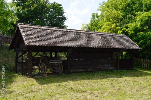 an old wooden house in the village