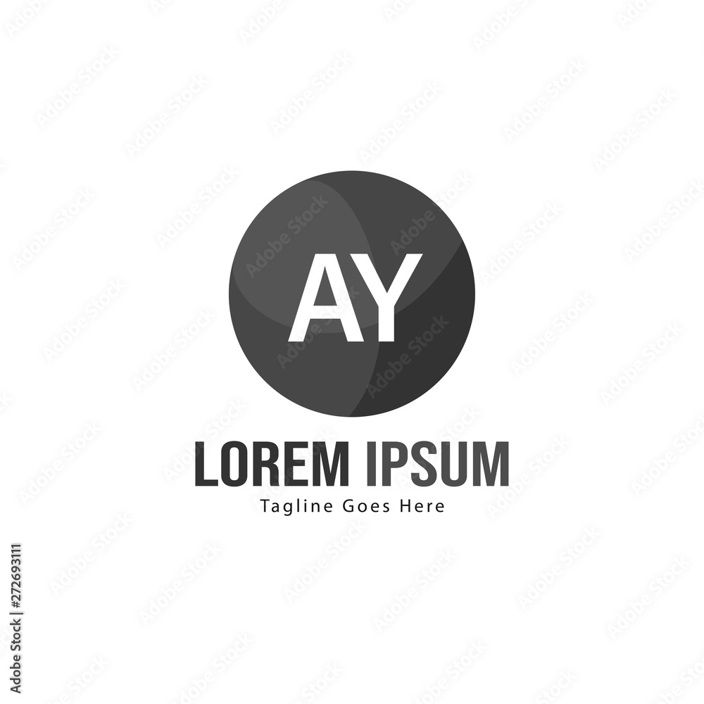 AY Letter Logo Design. Creative Modern AY Letters Icon Illustration