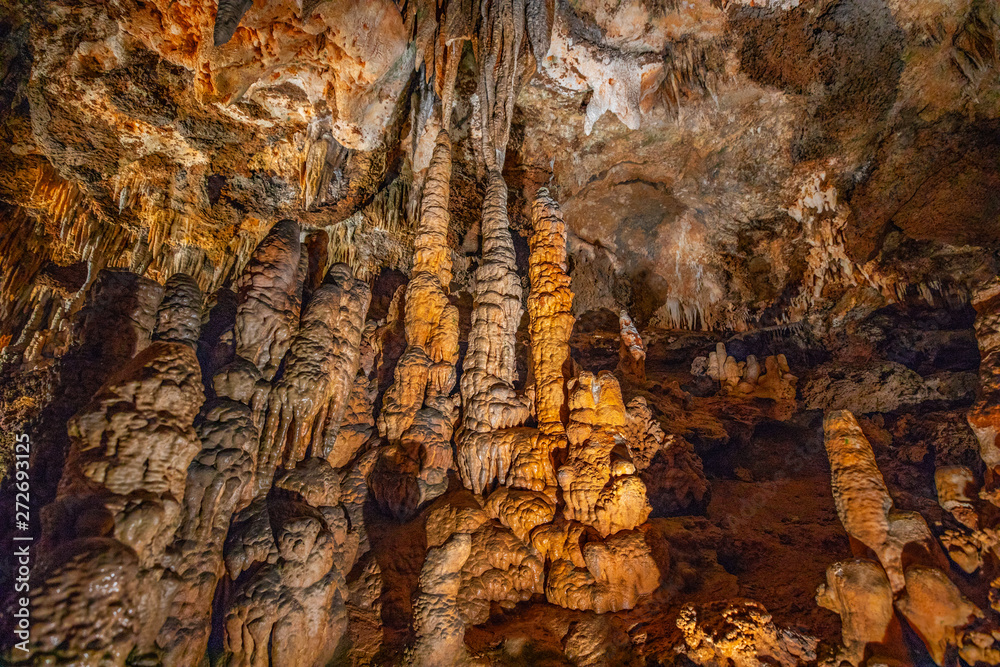 Cave stalactites, stalagmites, and other formations at Luray Caverns. VA. USA. Cave stalactites, stalagmites, and other formations at Luray Caverns. VA. USA.
