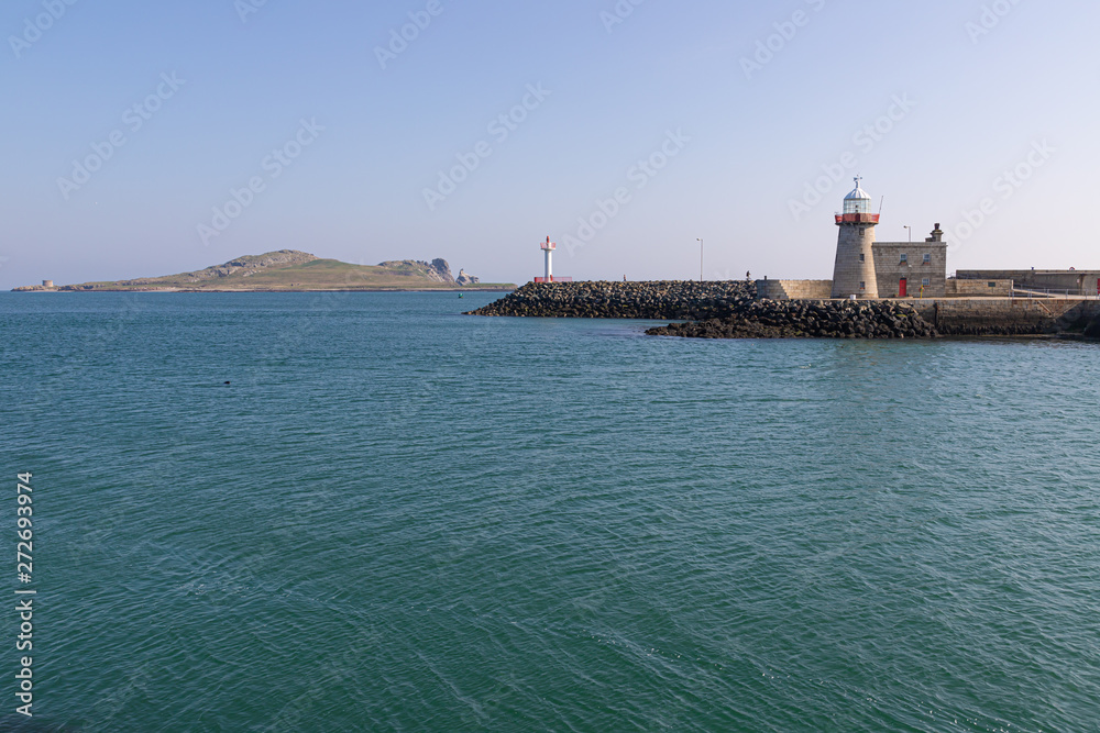 Howth Lighthouse with Ireland's Eye Island in background