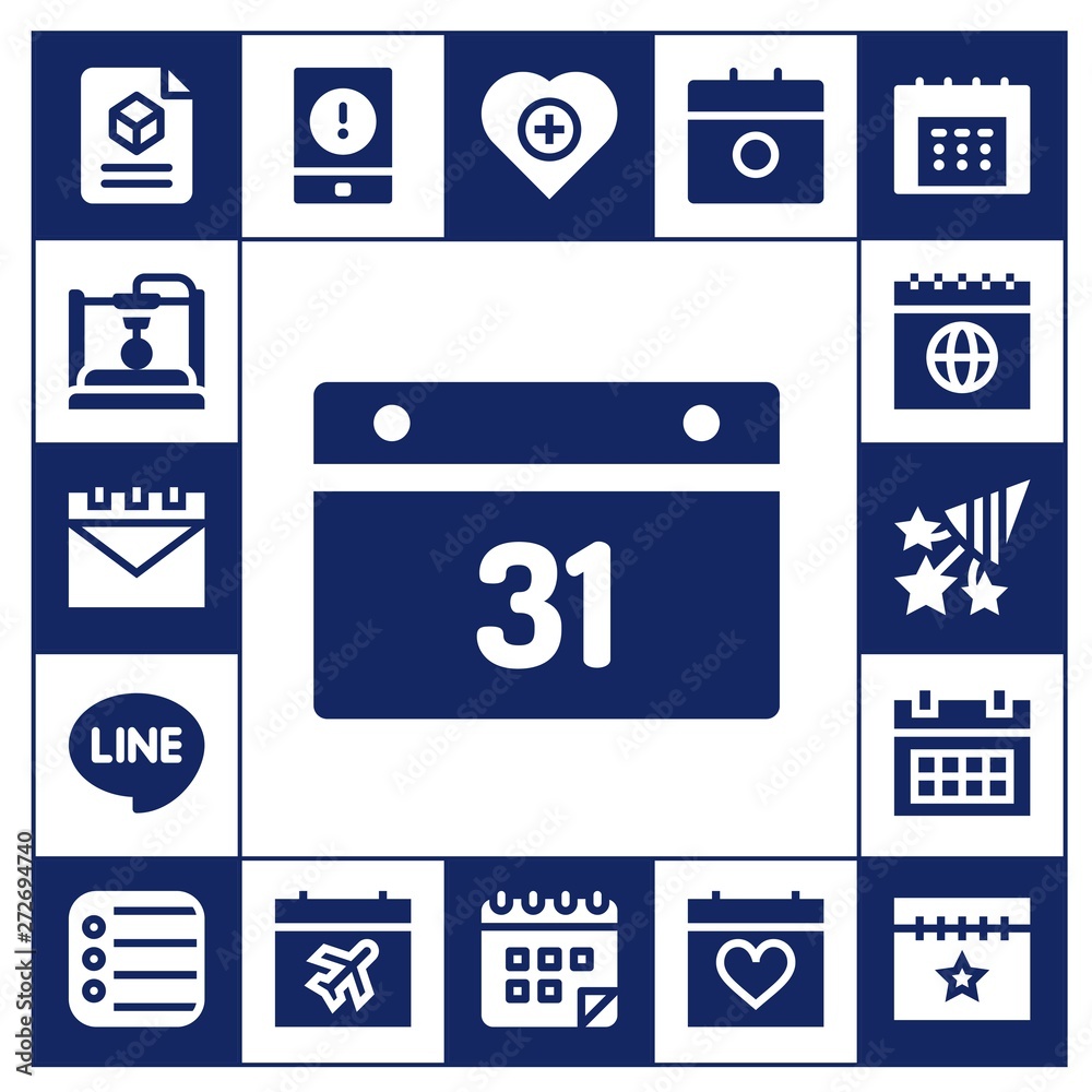 calendar icon set