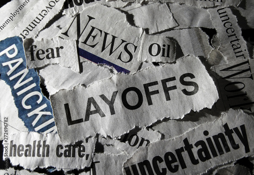 Tableau sur toile Layoffs news headline
