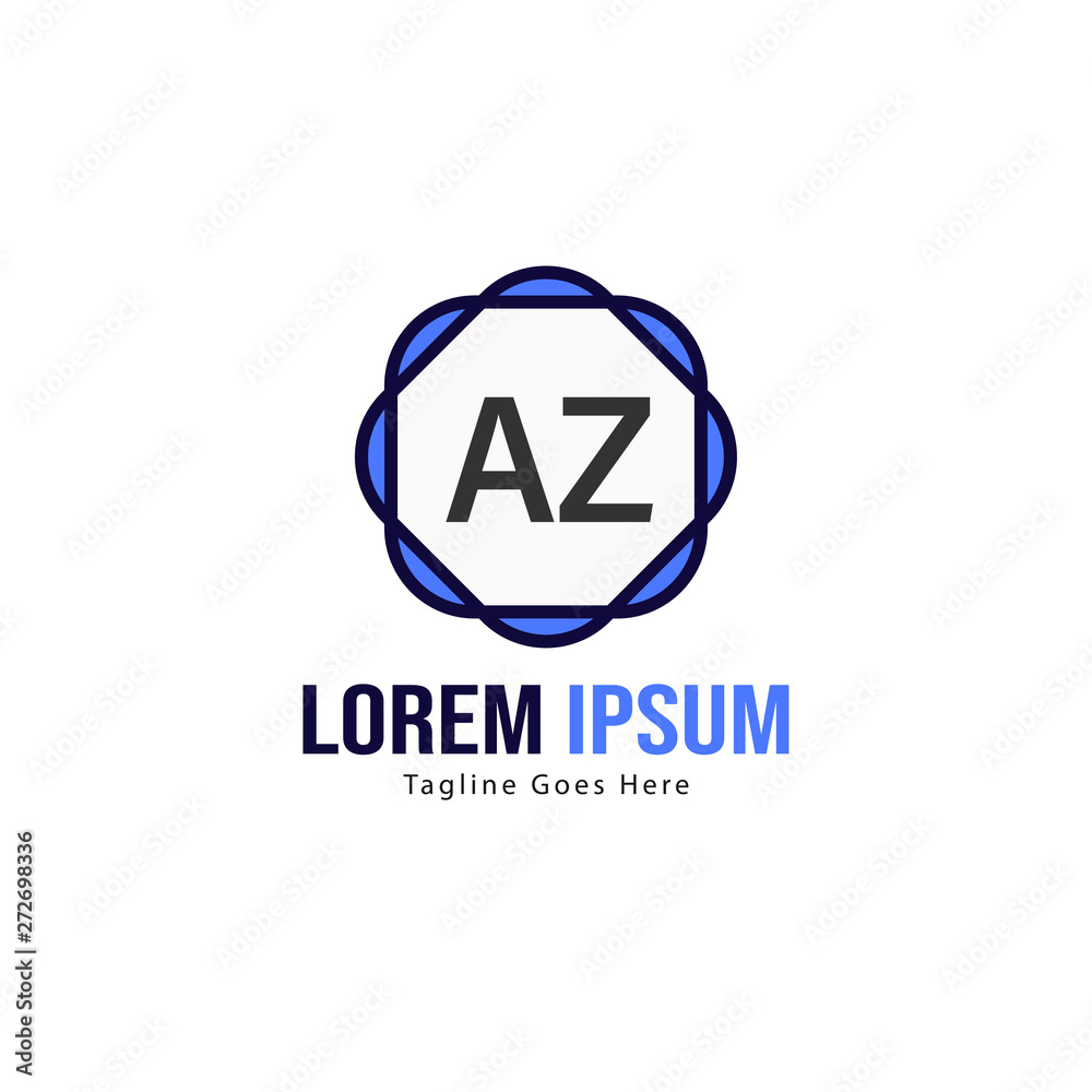 Fototapeta premium AZ Letter Logo Design. Creative Modern AZ Letters Icon Illustration
