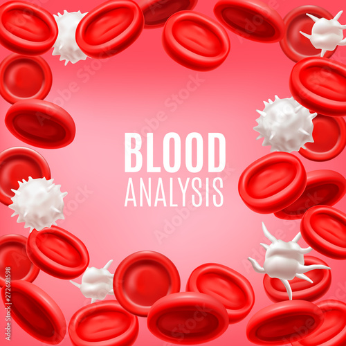 Blood Analysis Concept with Blood Cells in Realistic Style