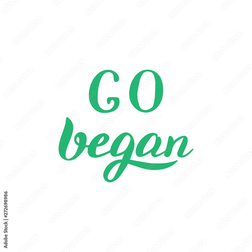 Go vegan phrase. Modern lettering template. Vector eps 10. Go vegan phrase. Modern lettering template. Vector eps 10.