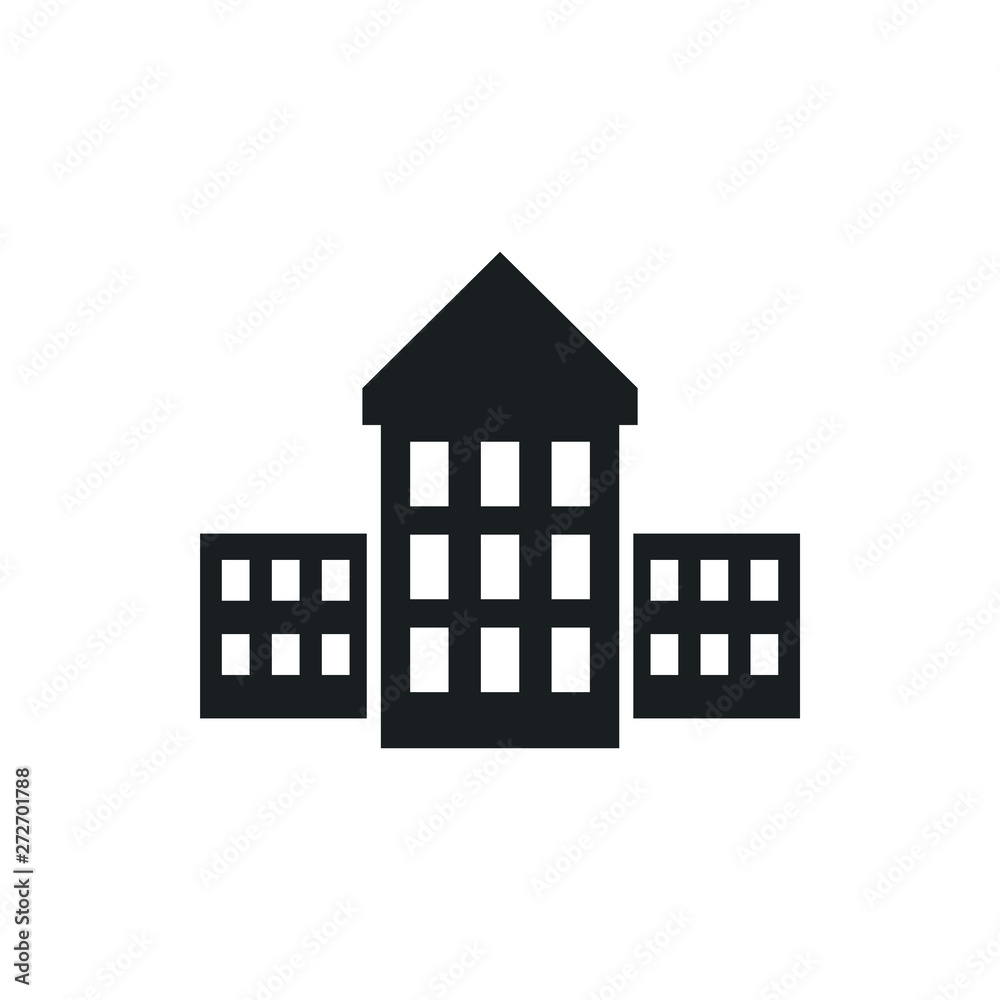 school building vector icon