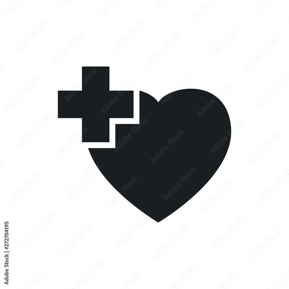 Obraz premium heart cross vector icon